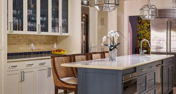 Interior Design Blue and White Kitchen Design in Hancock Park